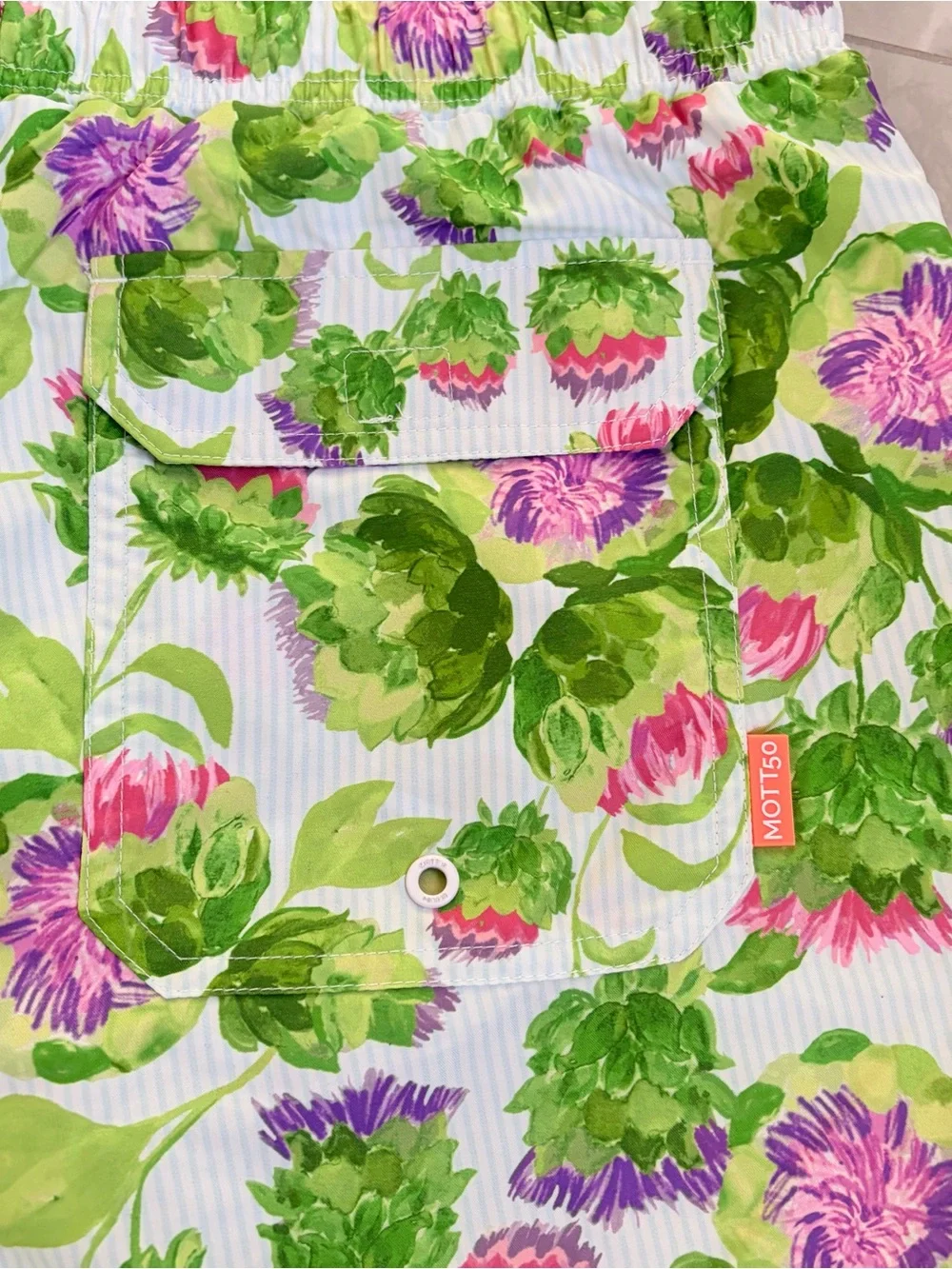 MOTT50 Men’s Swim Trunks Violetta Tropical Floral Board Short XL UPF50+ like new